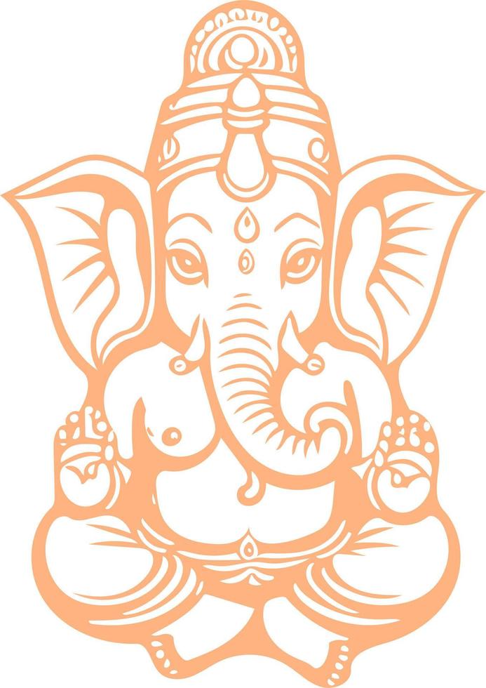 Silhouette of lord ganesha as line drawing Vector Image