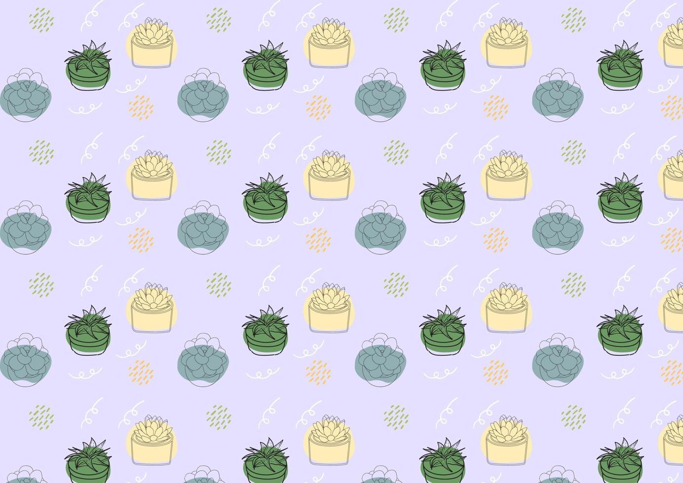 ilustración de jardín de cactus de color dibujado a mano sobre fondo blanco para imprimir, tela, tarjeta de fondo. vector