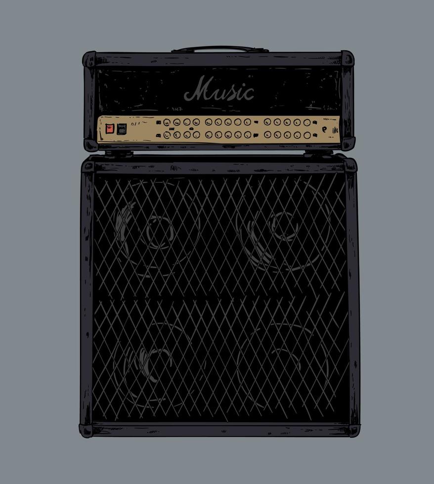 Guitar and Bass Amplifier for Rock Music vector