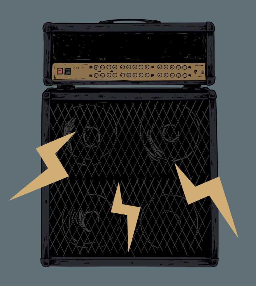Guitar and Bass Amplifier for Rock Music vector