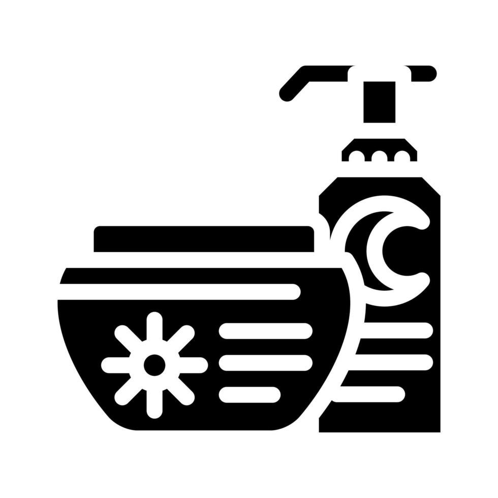 day and night cream packages glyph icon vector illustration