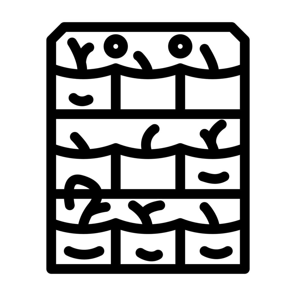 ilustración de vector de icono de línea de bolsas de cultivo de plántulas