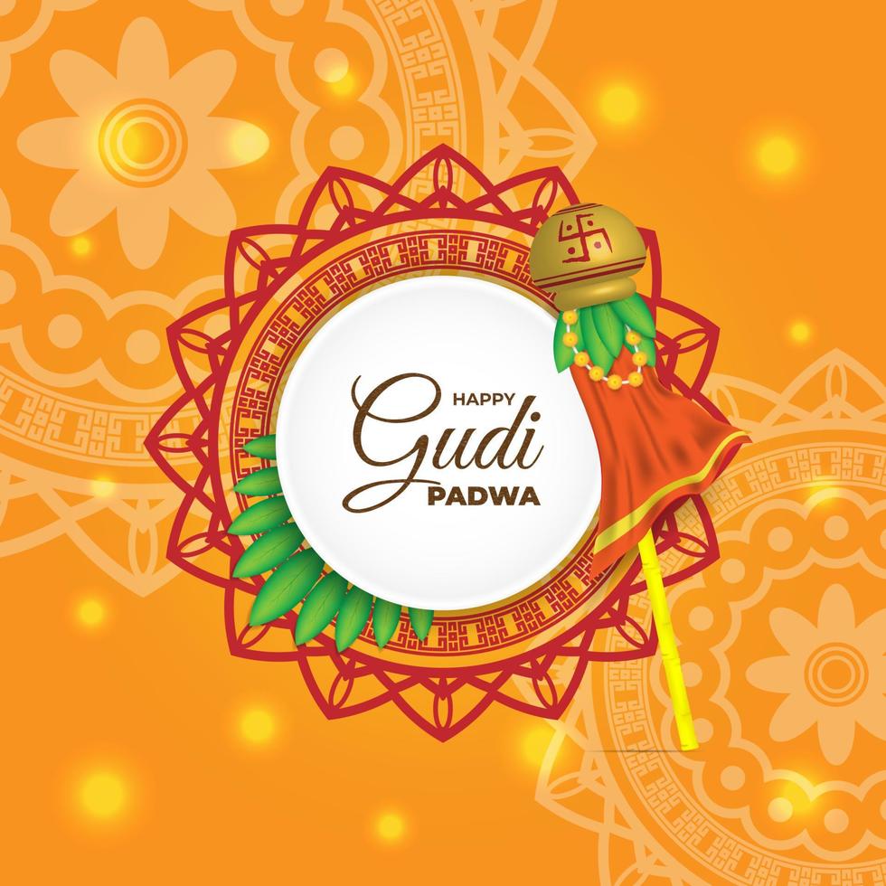 Happy gudi padwa celebration message vector