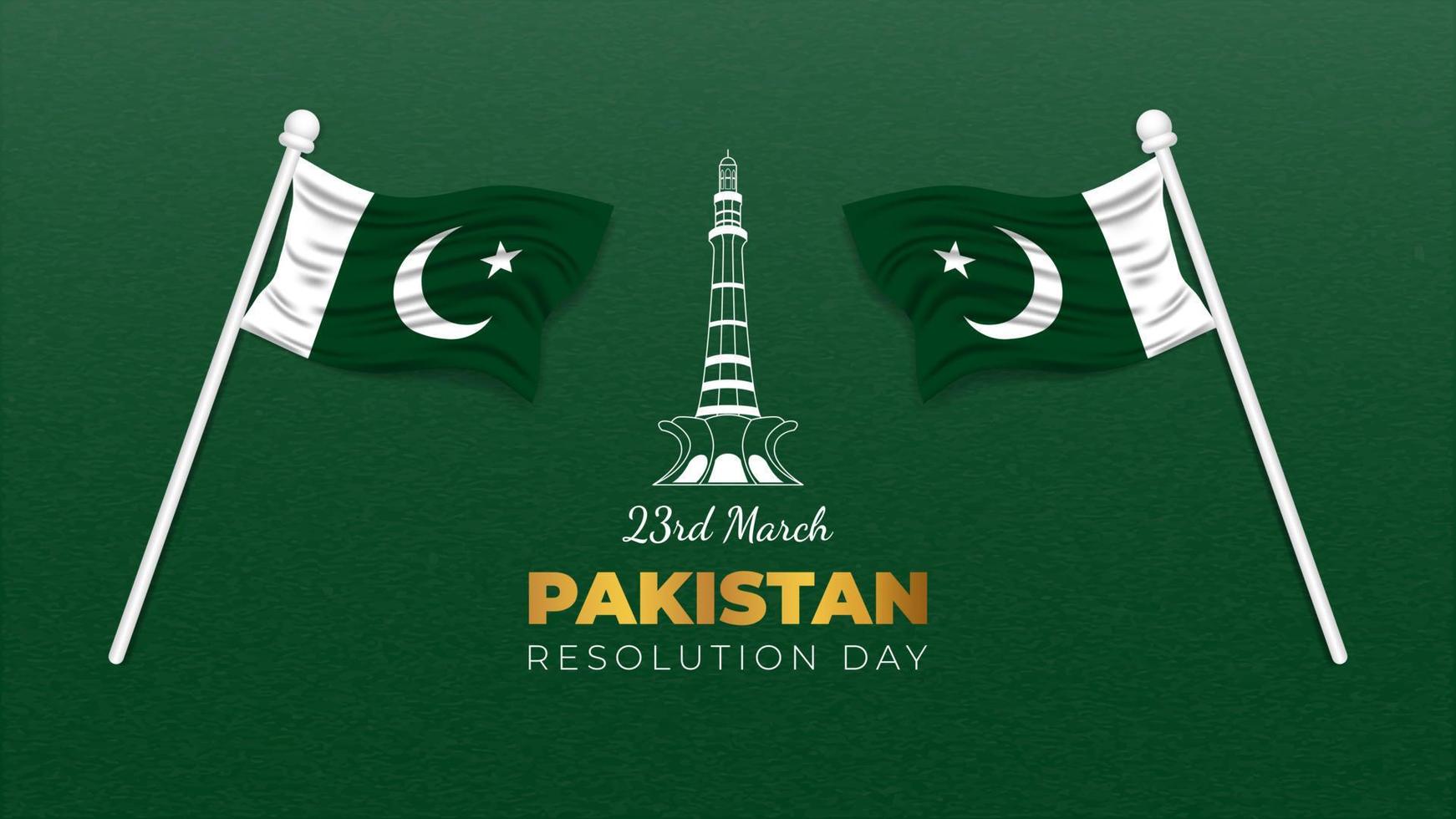 Pakistan resolution day banner with a pair of flag vector