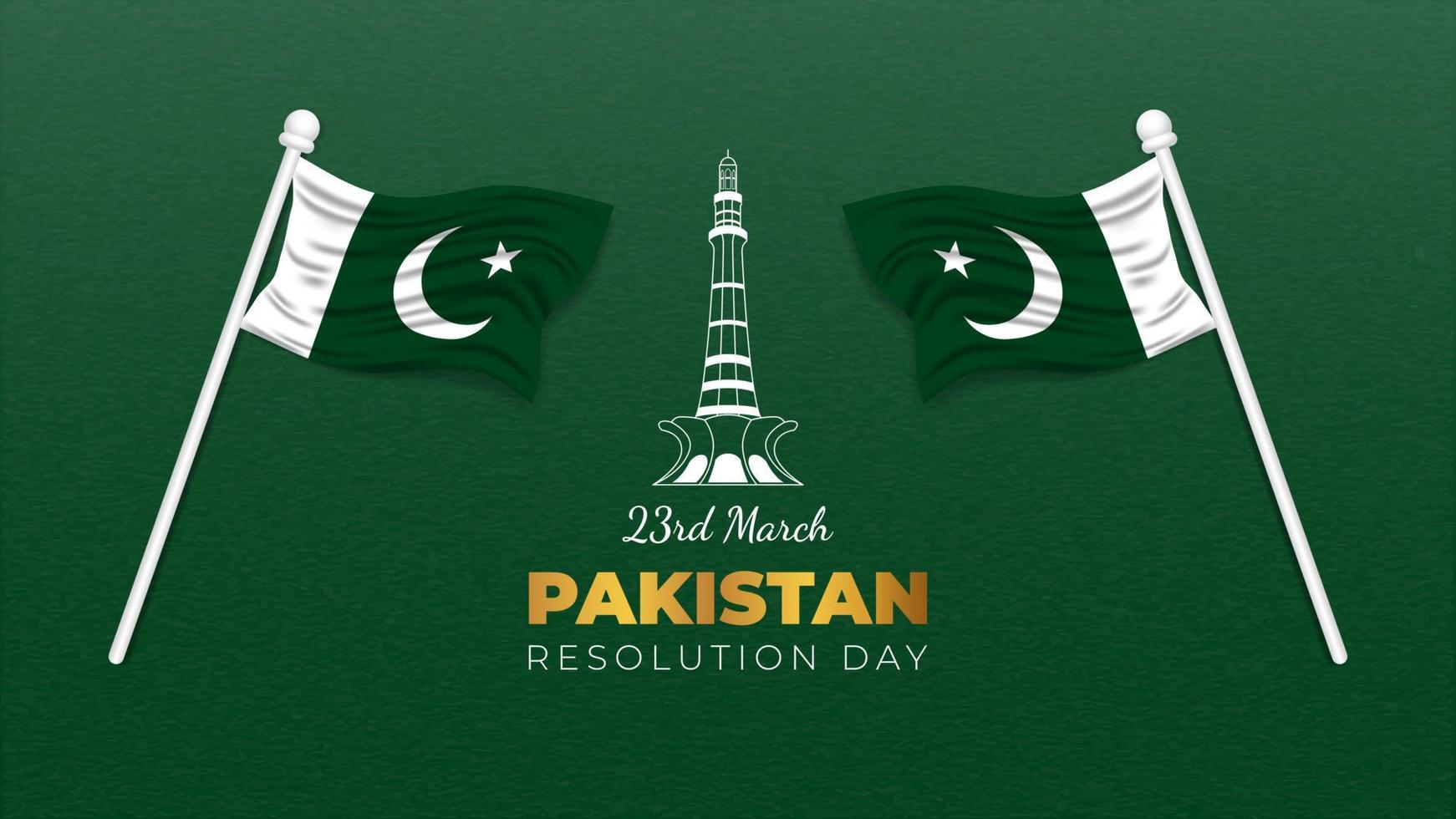 Pakistan resolution day banner with a pair of flag vector