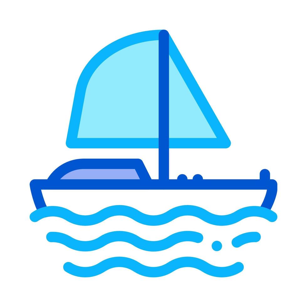 yate barco icono vector contorno ilustración