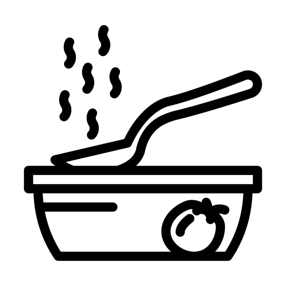 soup cooking from tomato line icon vector illustration