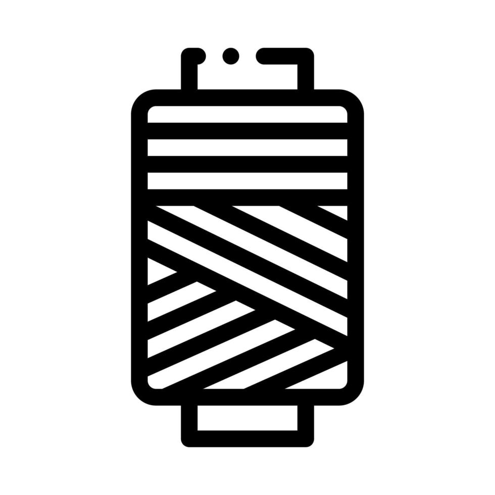 Thread Bobbin Icon Vector Outline Illustration