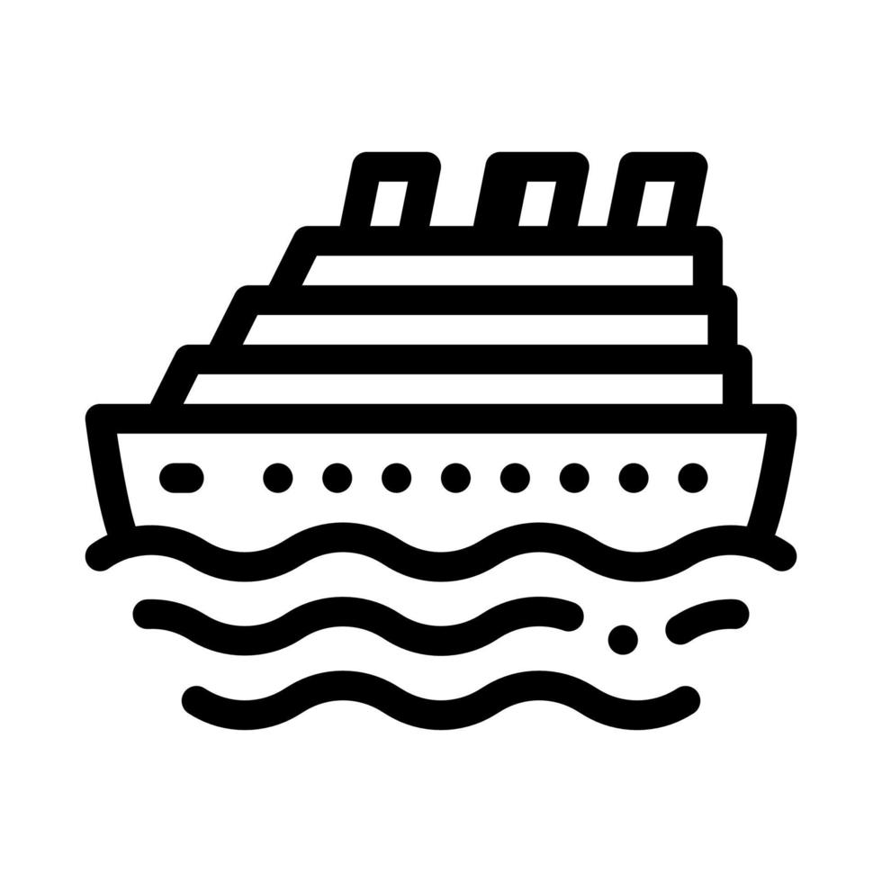 Cruise Ship Icon Vector Outline Illustration