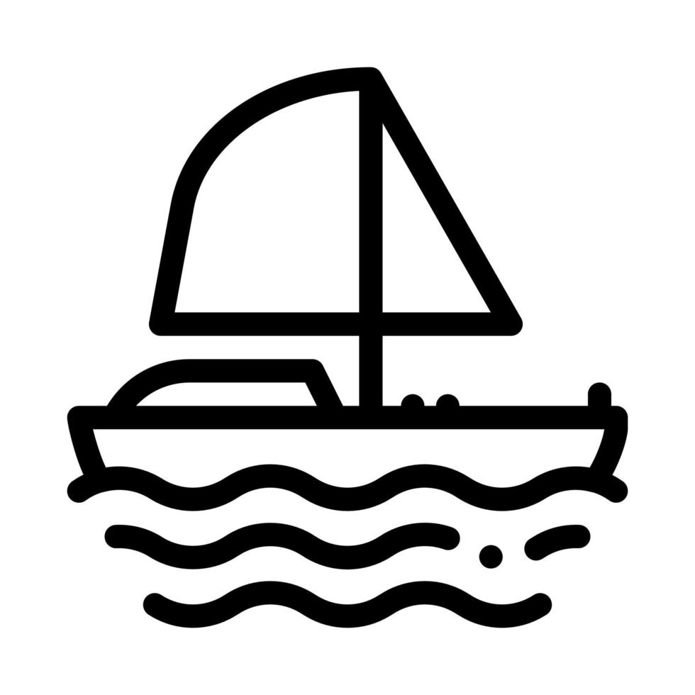 yate barco icono vector contorno ilustración