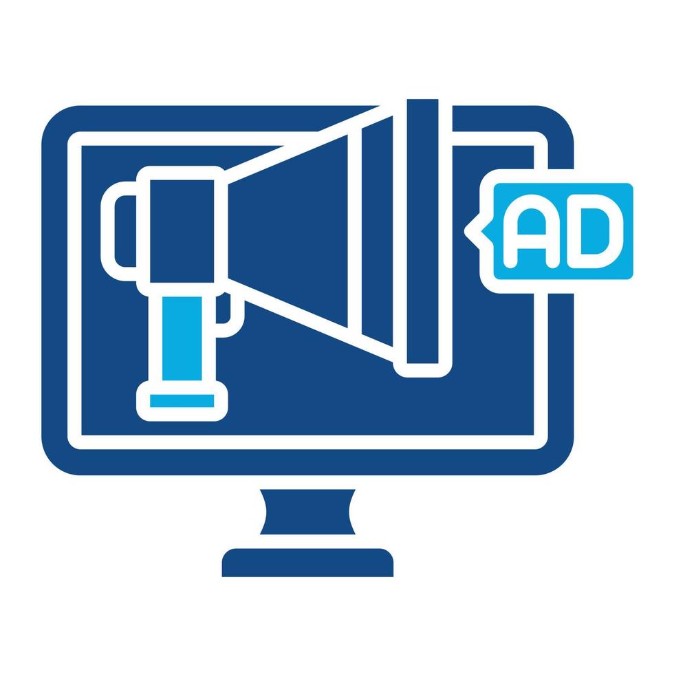 Digital Marketing Glyph Two Color Icon vector