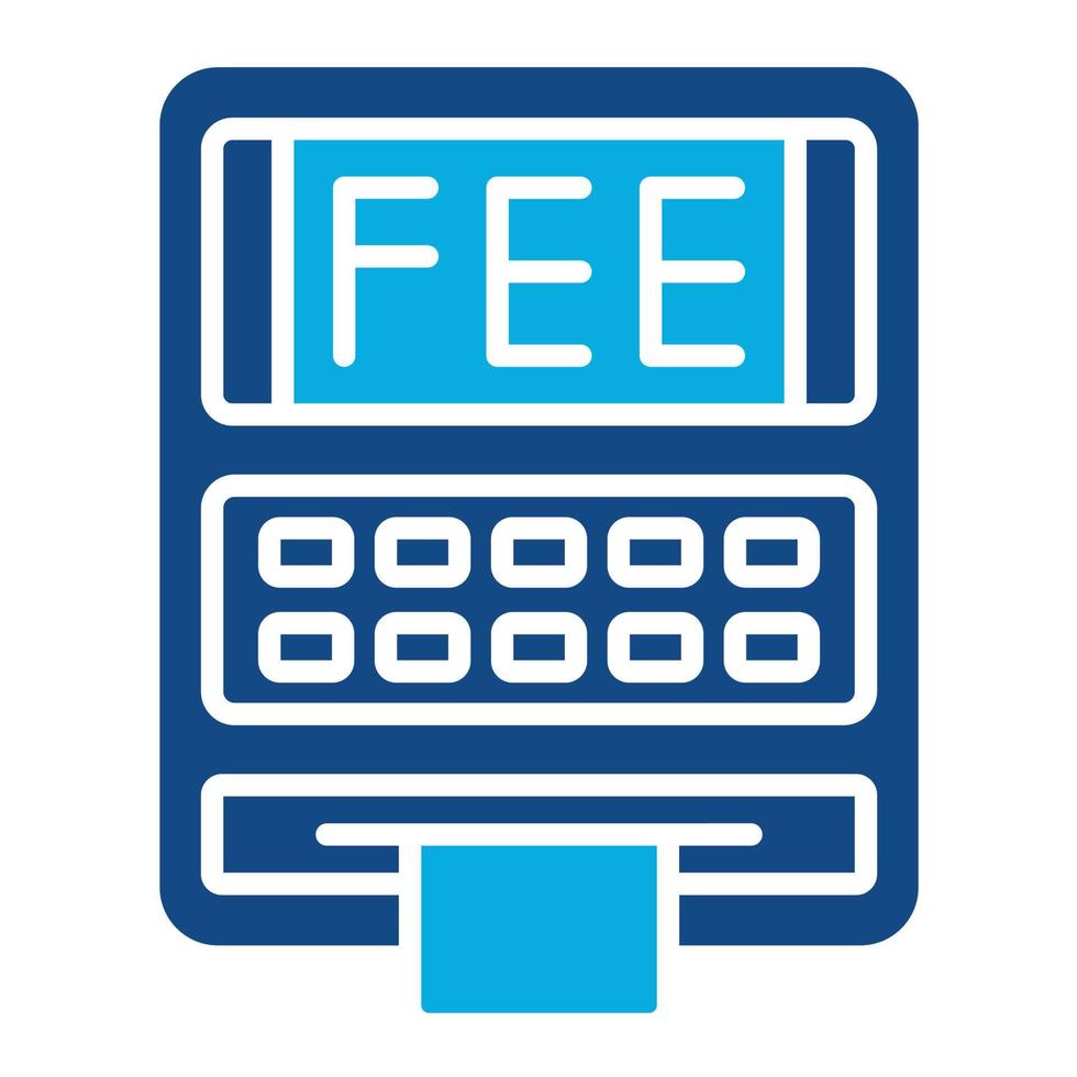 Atm Fees Glyph Two Color Icon vector