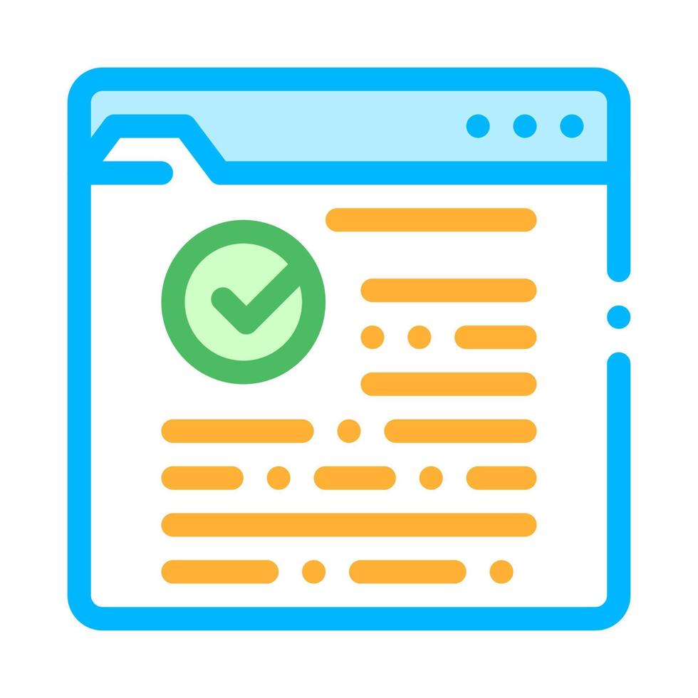 Internet Web Site With Approved Mark Vector Icon