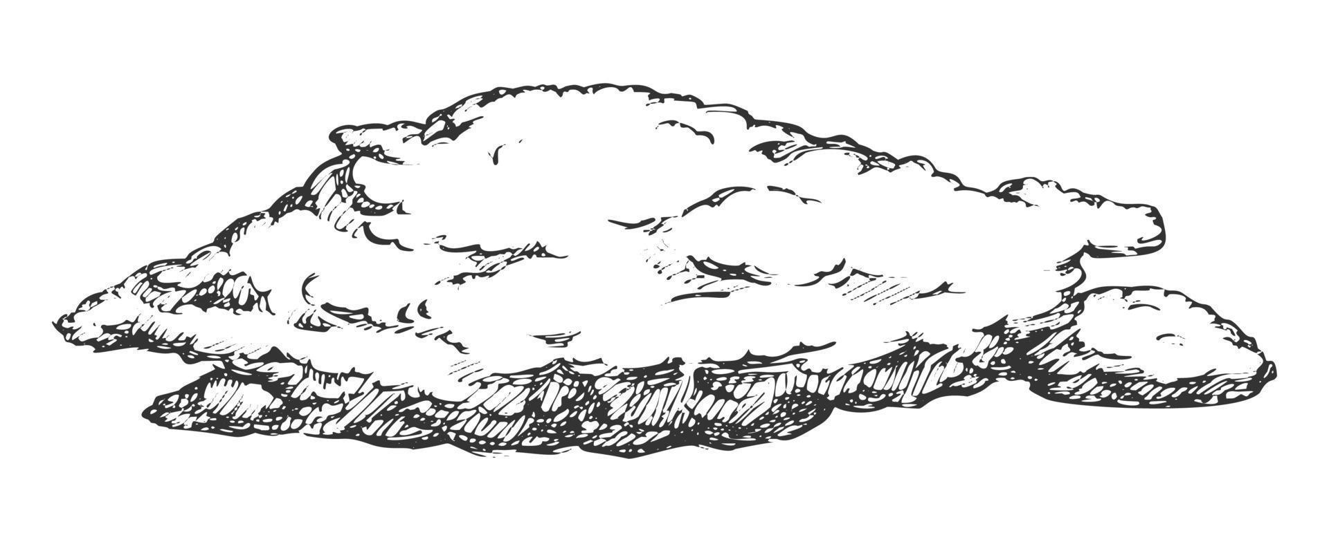 nube voladora tormentosa y vector retro nublado