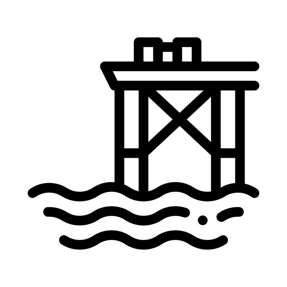 ilustración de contorno de vector de icono de plataforma de mar de aceite