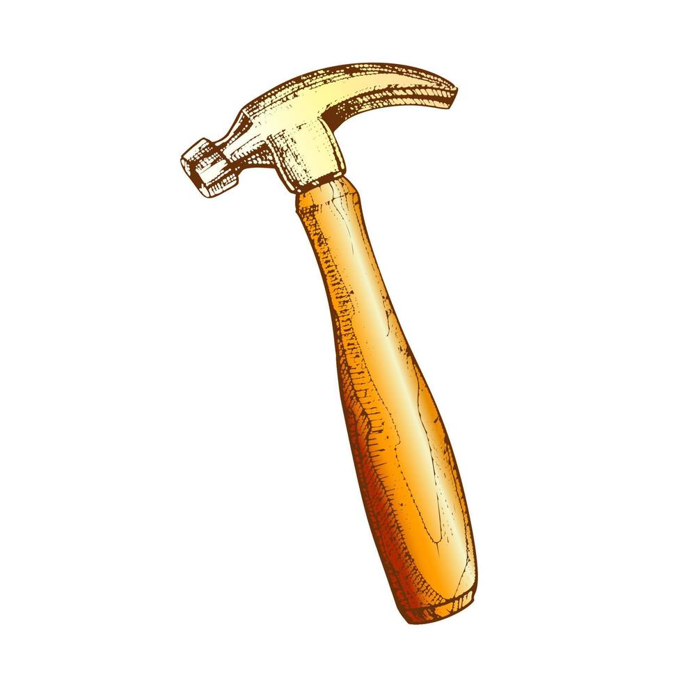 Color Builder Woodworker Tool Vintage Hammer Vector