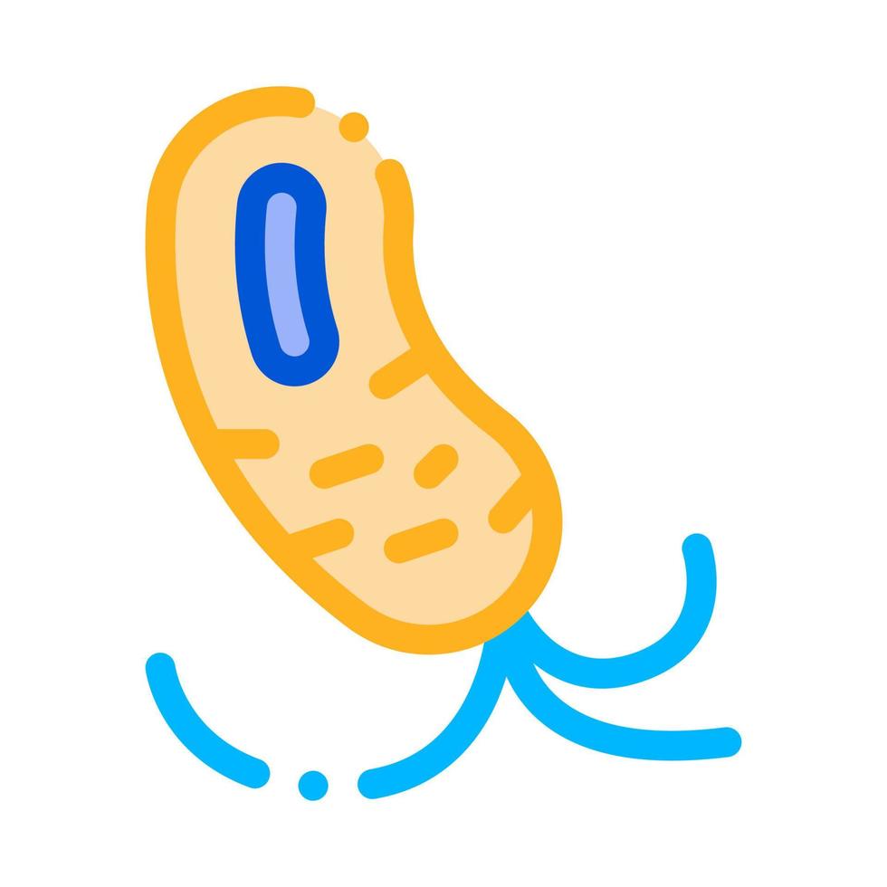 Microscopic Bacterium With Tails Vector Sign Icon