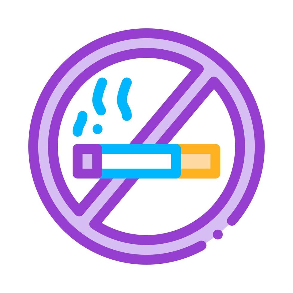 no fumar prohibido firmar vector icono de línea delgada