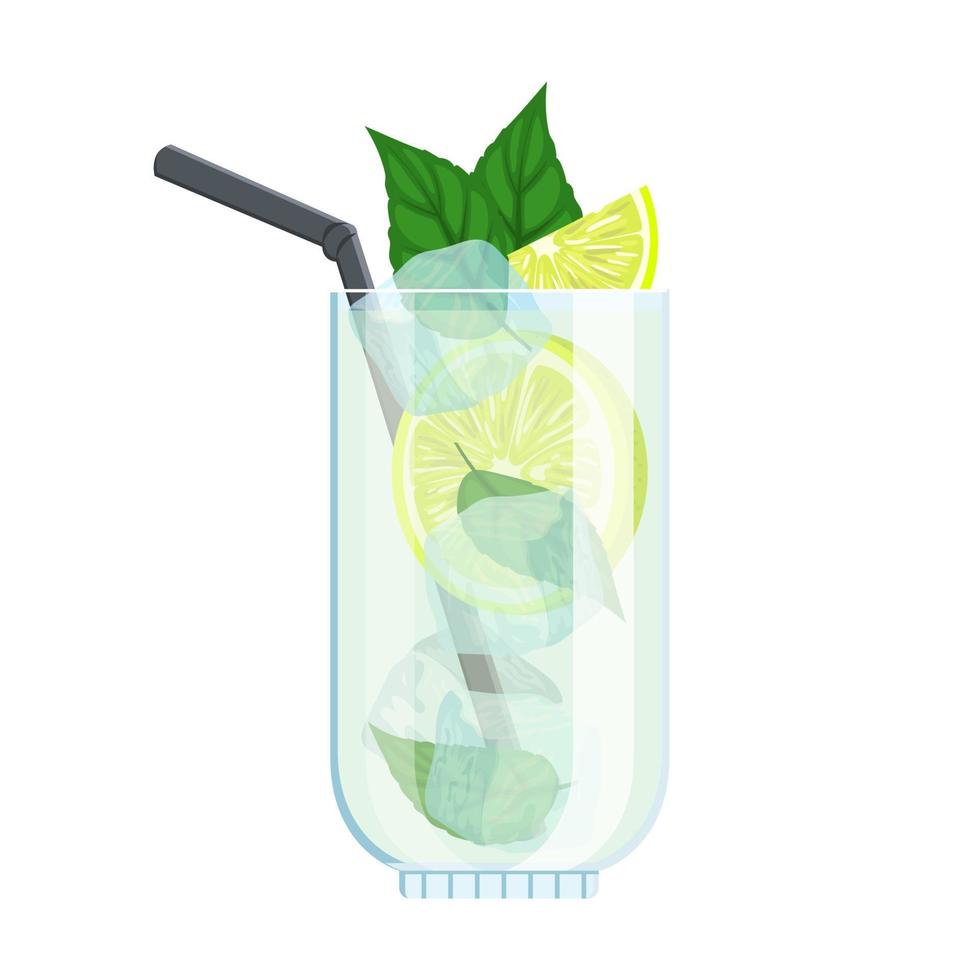 mojito cocktail cartoon vector illustration