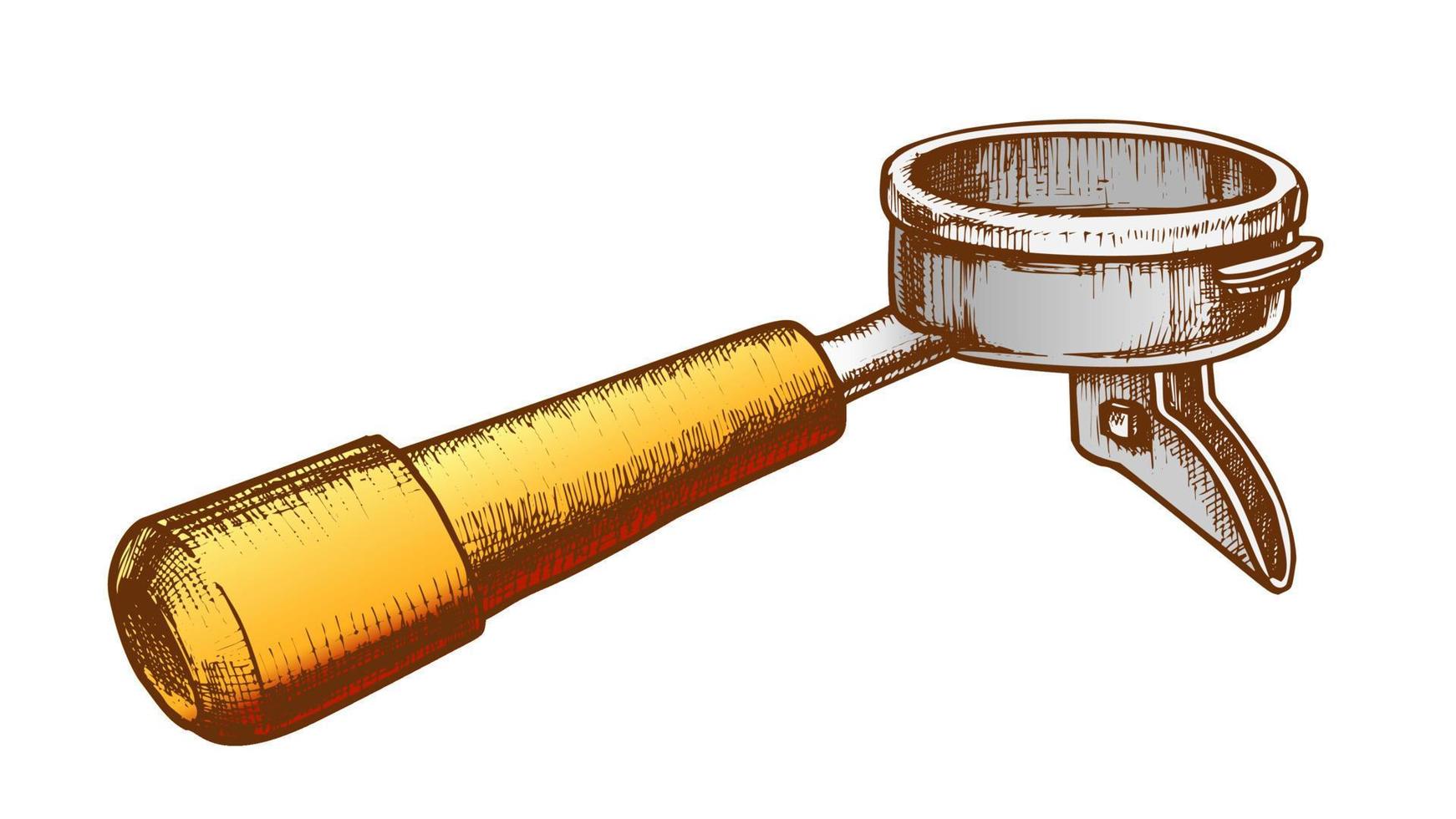 Holder Element Of Coffee Machine Retro Vector