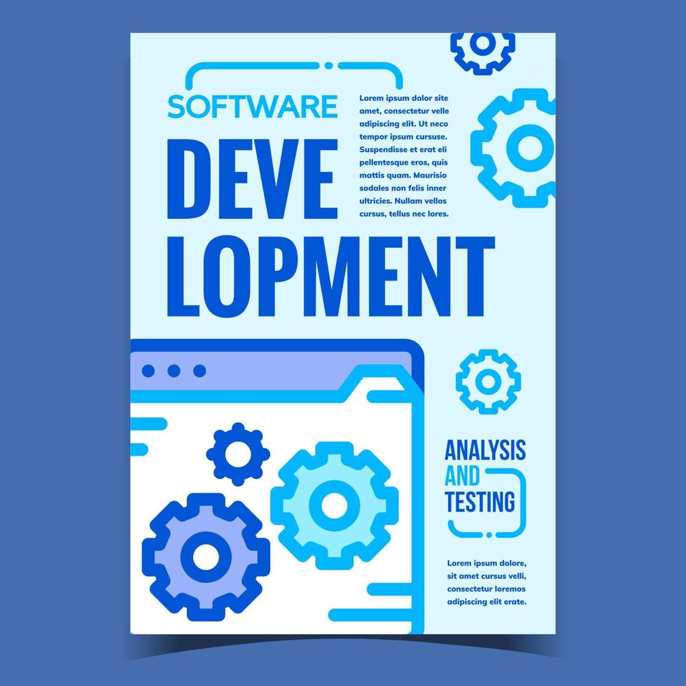 vector de banner de publicidad de desarrollo de software