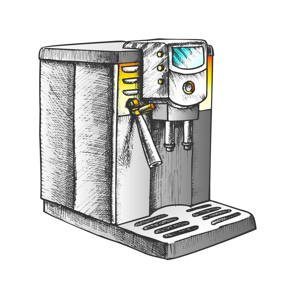 máquina de café para preparar bebida caliente vector retro