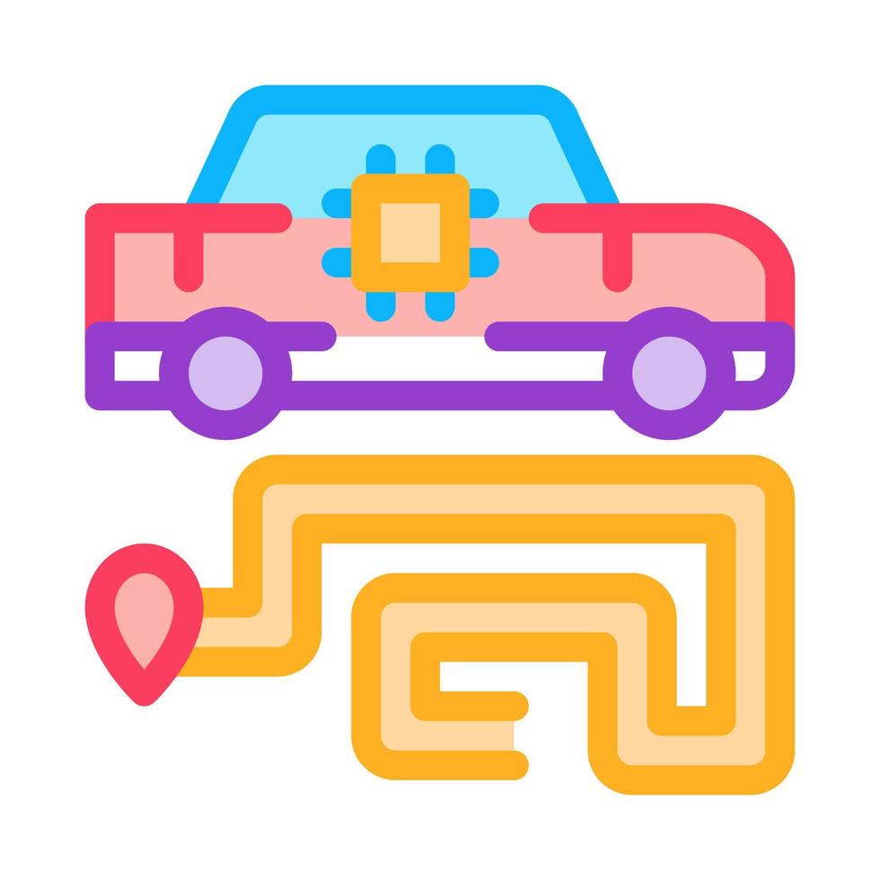 car navigation icon vector outline symbol illustration