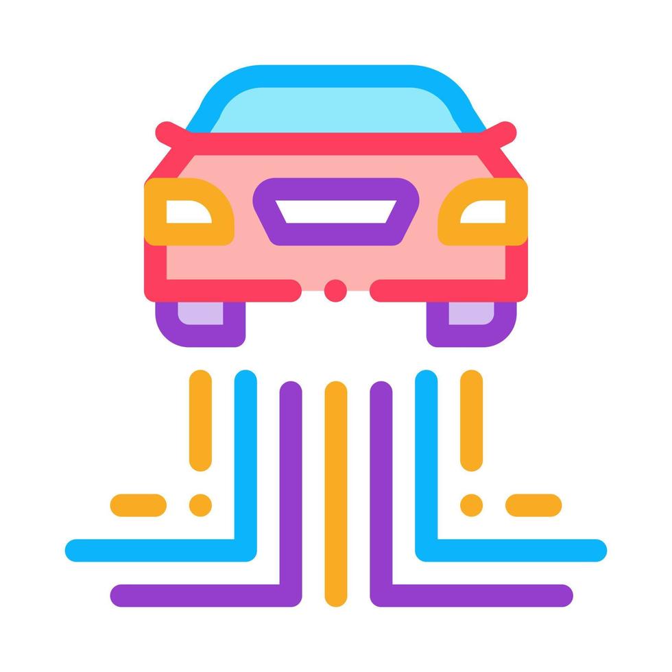 ilustración de contorno de vector de icono de tecnología electrónica de coche