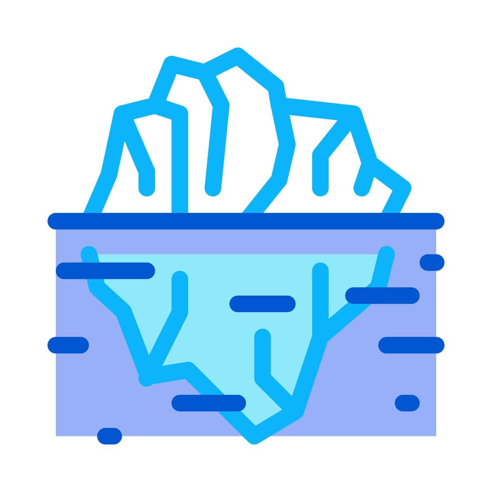 iceberg en la ilustración del contorno del vector del icono del océano