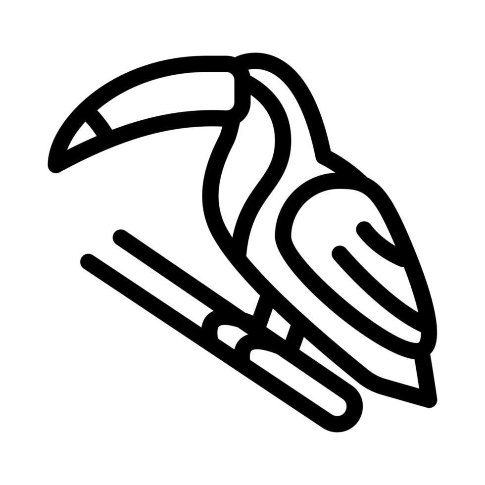ilustración de símbolo de contorno de vector de icono de pájaro tucán