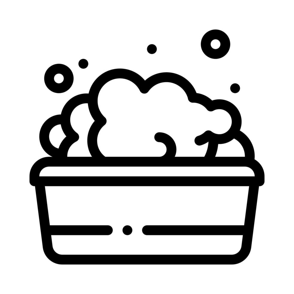 bath with foamy water icon vector outline illustration