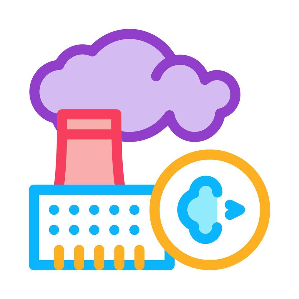 allergy on factory smog color icon vector illustration