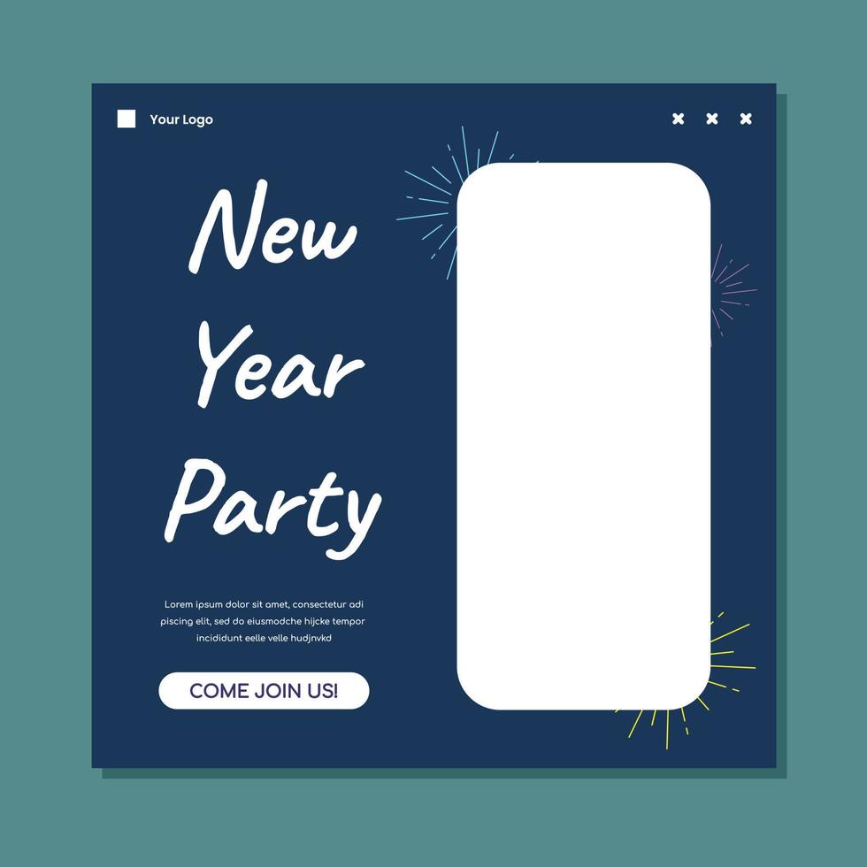 Happy New Year poster. unique and colorful template free download. vector