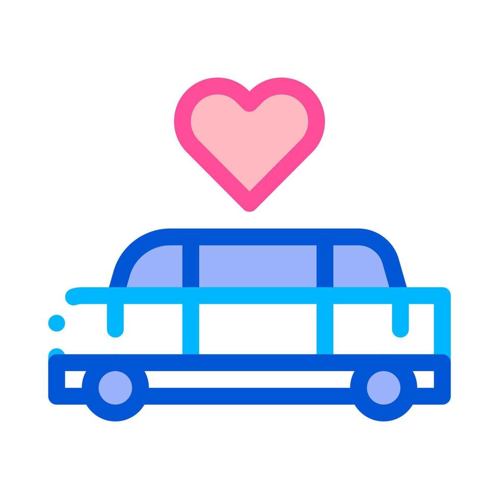 Car Limousine For Wedding Ceremony Vector Icon