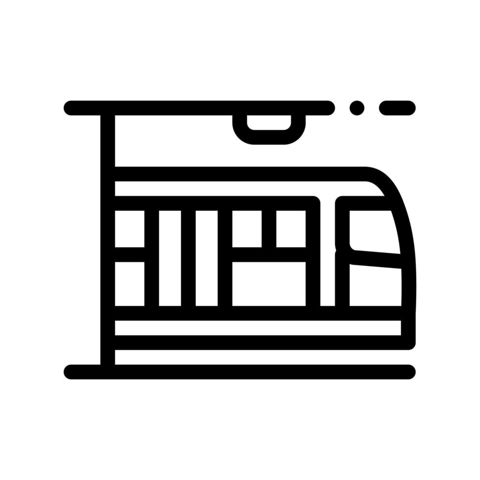 icono de signo de línea delgada de vector de metro de transporte público