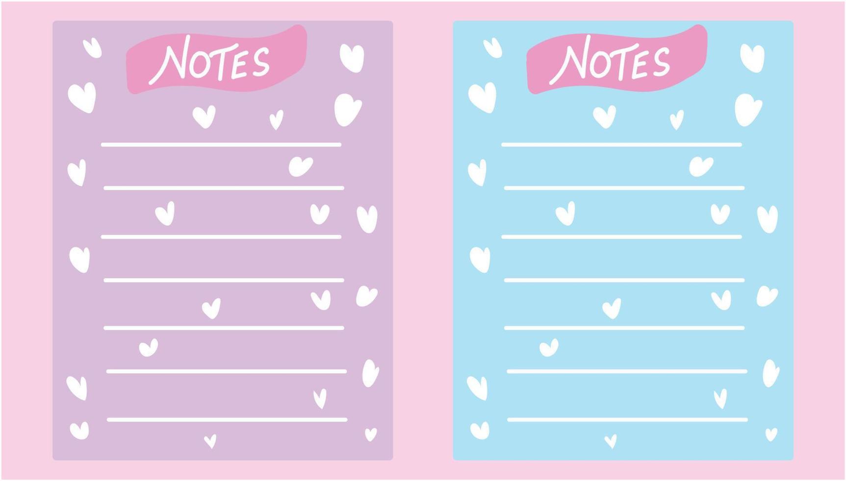 Cute Notes Illustration Free Vector