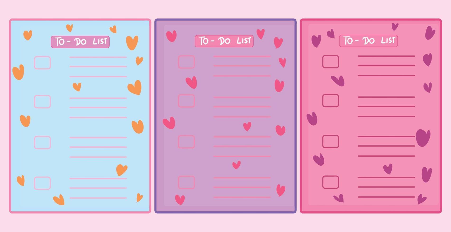 Cute To Do List Illustrations Free Vector