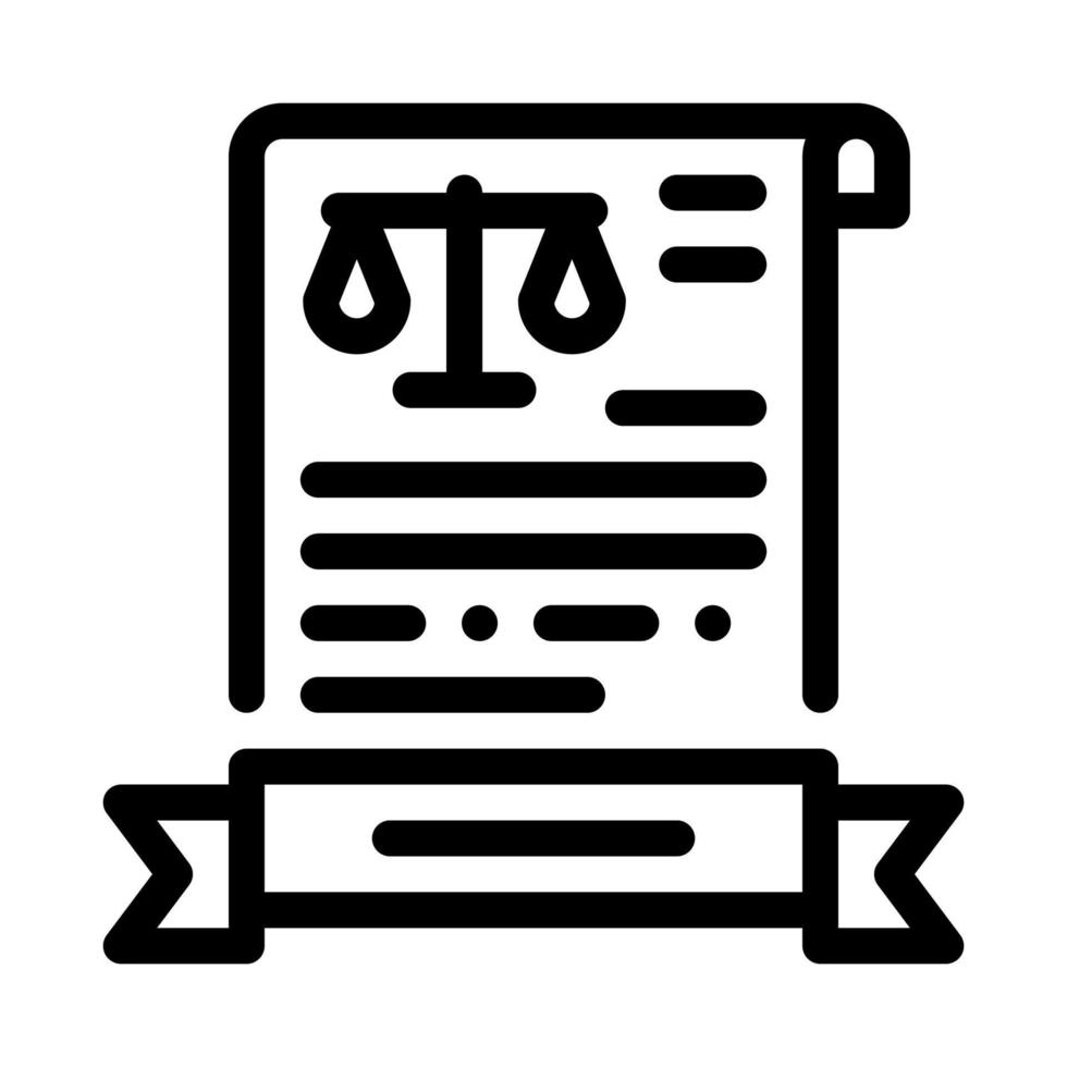 actividad legal licencia línea icono vector ilustración