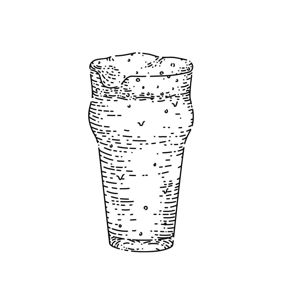 taza de cerveza boceto dibujado a mano vector
