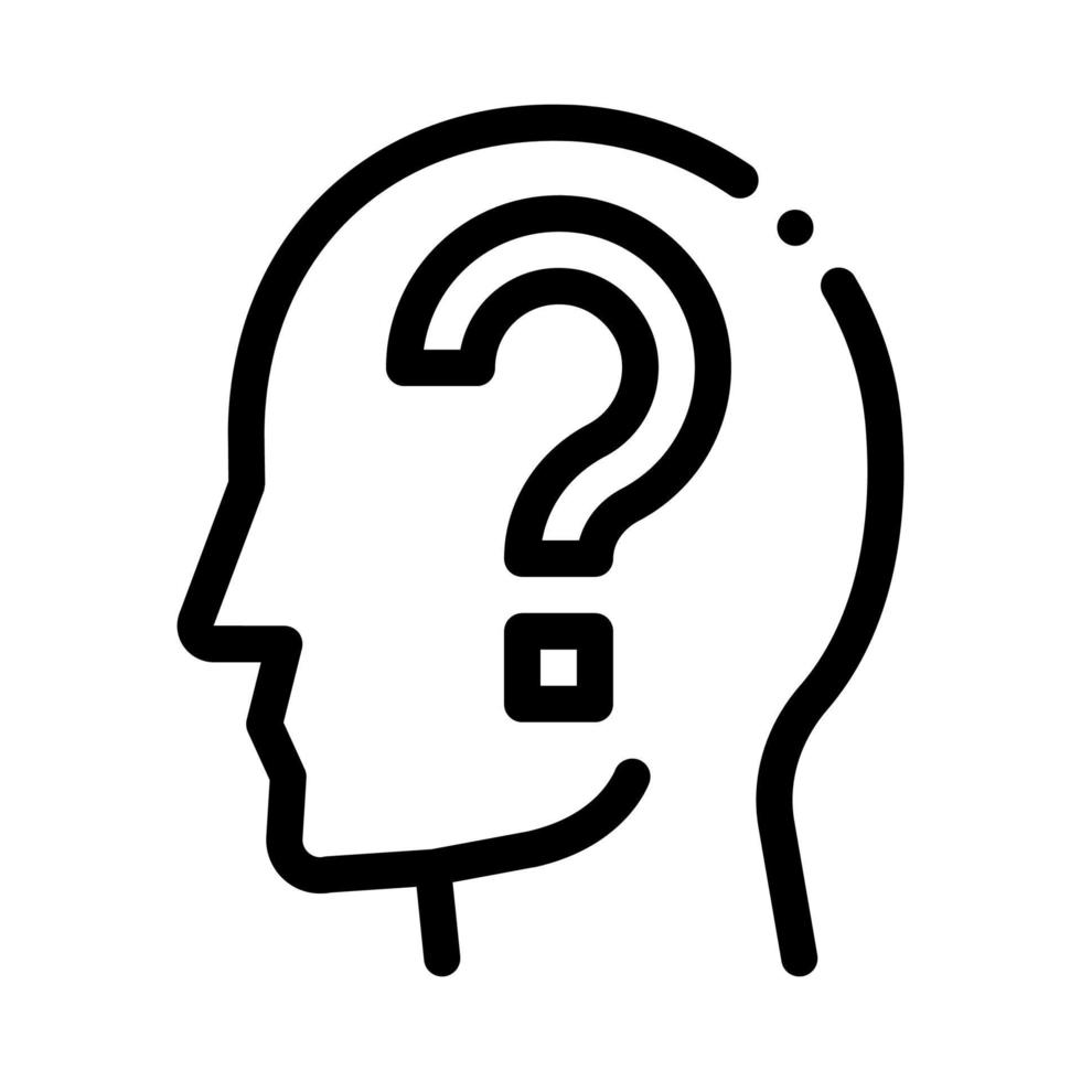 Question Mark In Man Silhouette Mind Vector Icon
