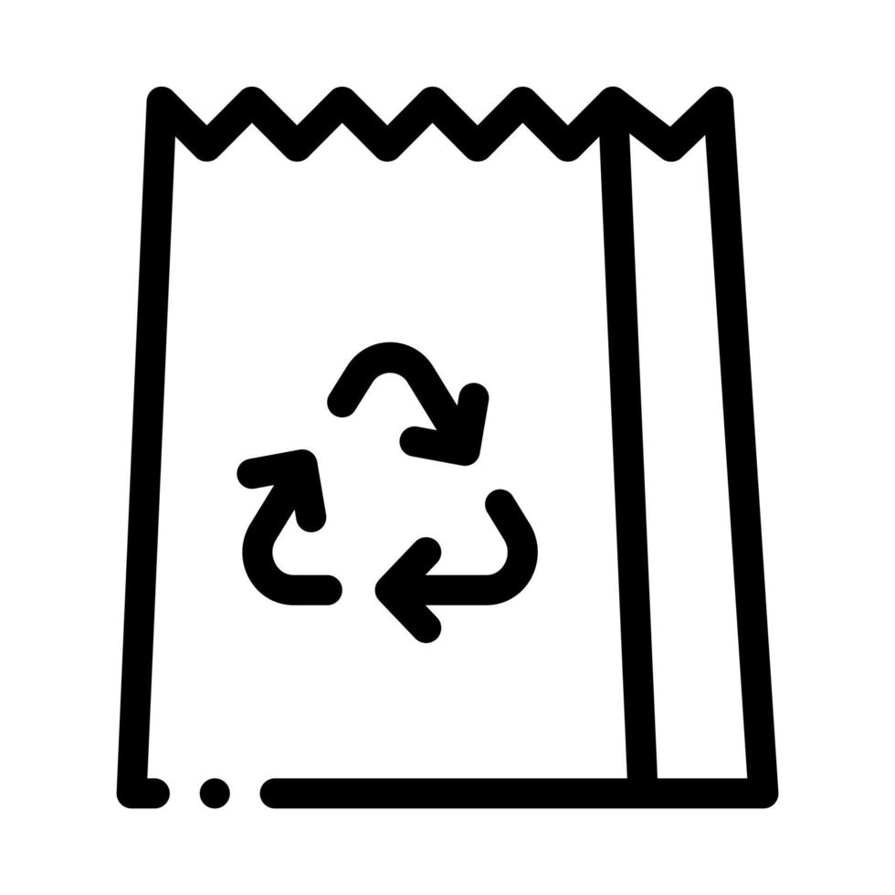 Paper Bag With Recycle Sign Packaging Vector Icon
