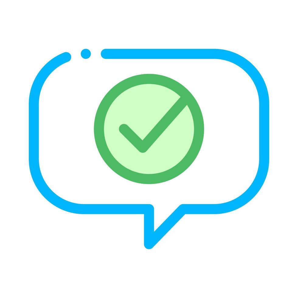 Quote Speech Frame With Approved Mark Vector Icon