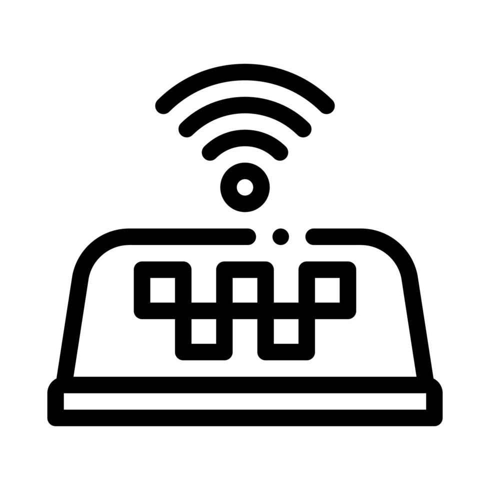 presencia de wi-fi en la ilustración de vector de icono en línea de taxi