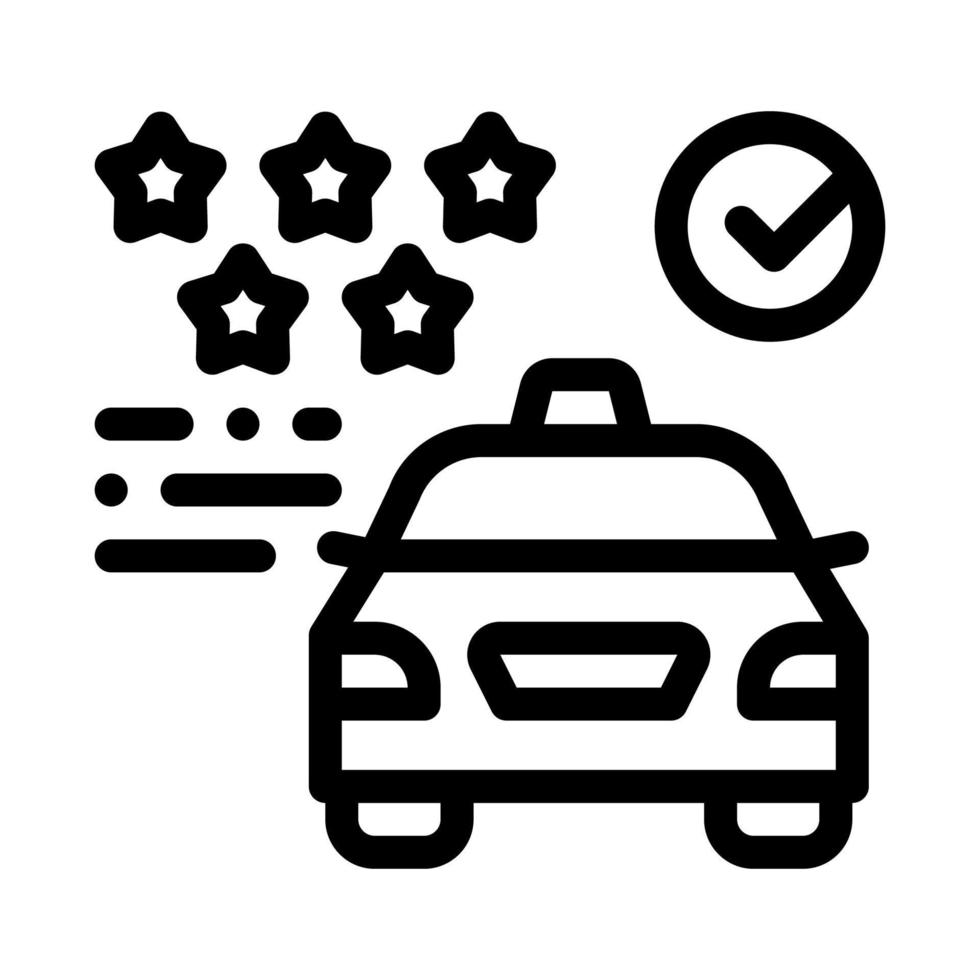 Ilustración de vector de icono en línea de calificación de servicio de taxi