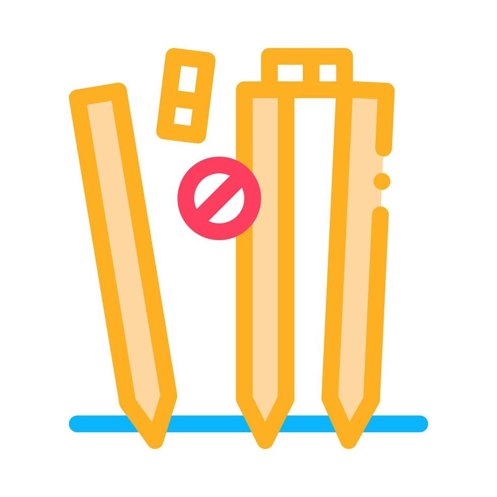 ilustración de contorno de vector de icono de equipo de cricket