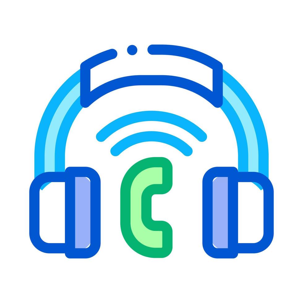Voip System Headphones Icon Vector Outline Illustration