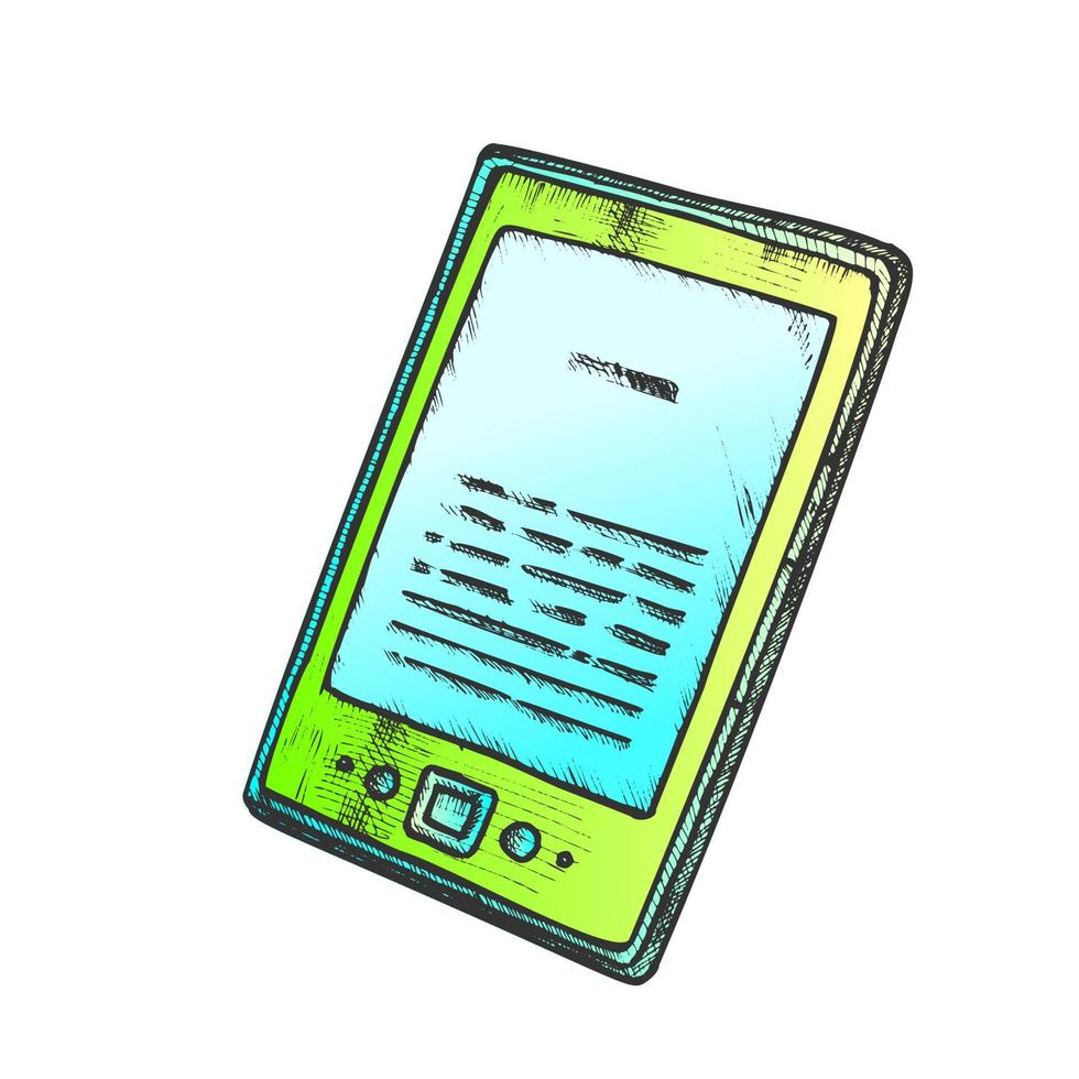 Electronic Book Digital Gadget Color Vector