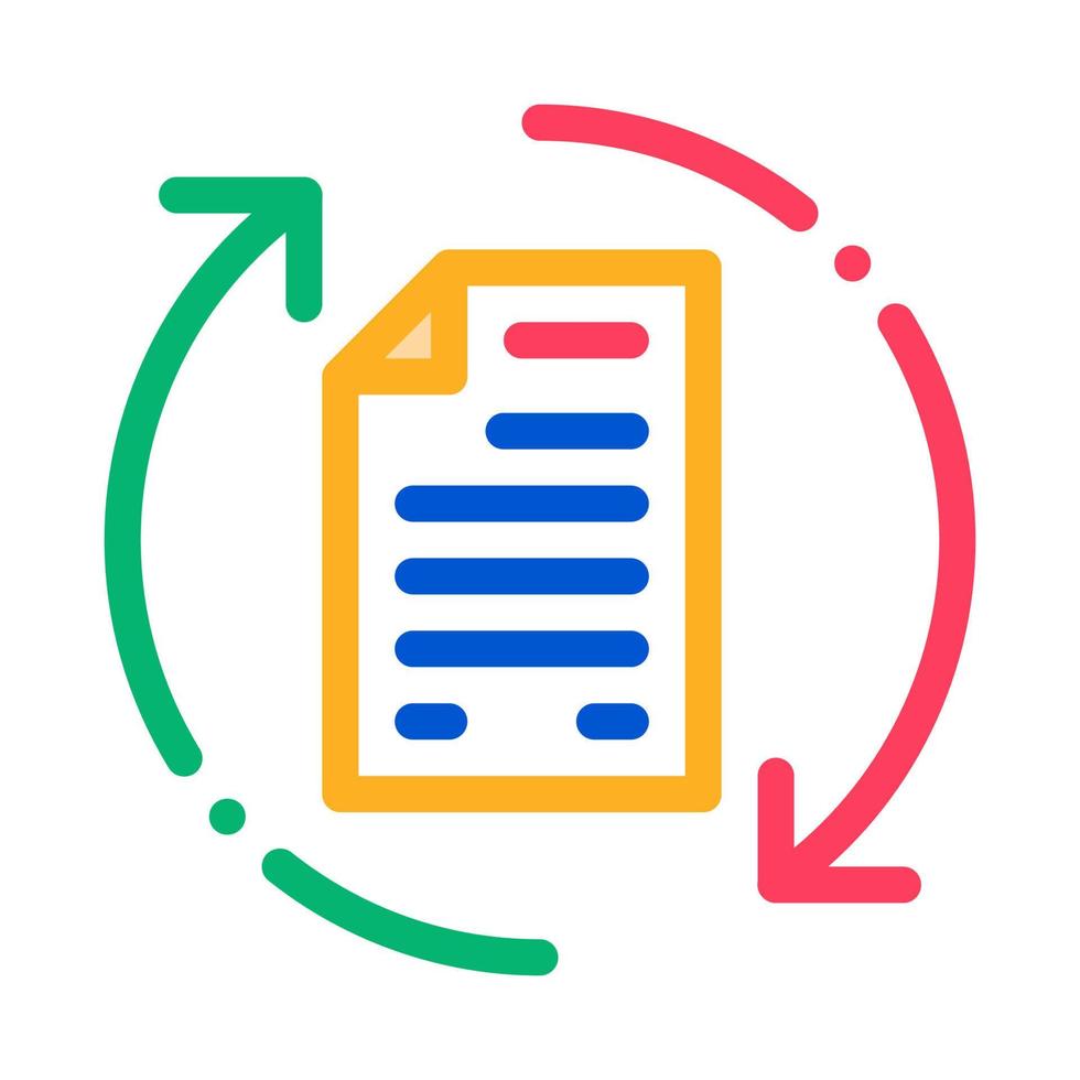 Document Cycle Icon Vector Outline Illustration