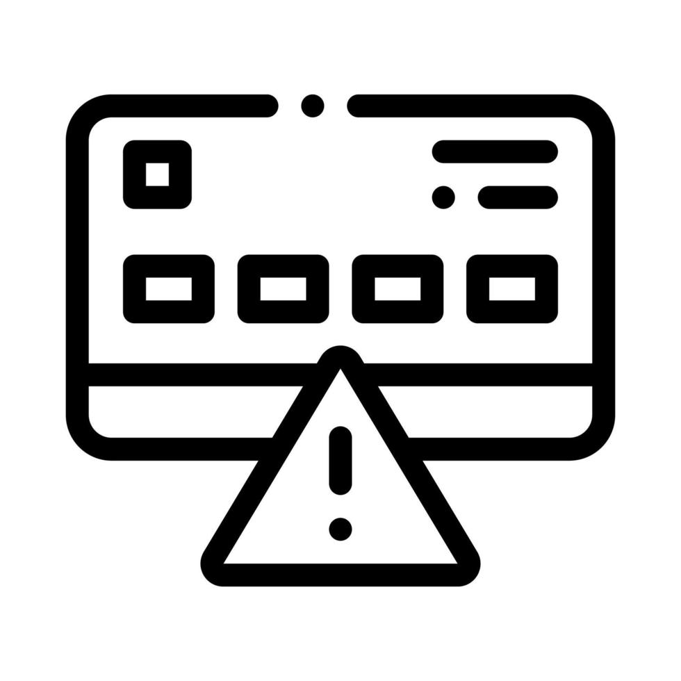 Credit Card Hacking Icon Vector Outline Illustration