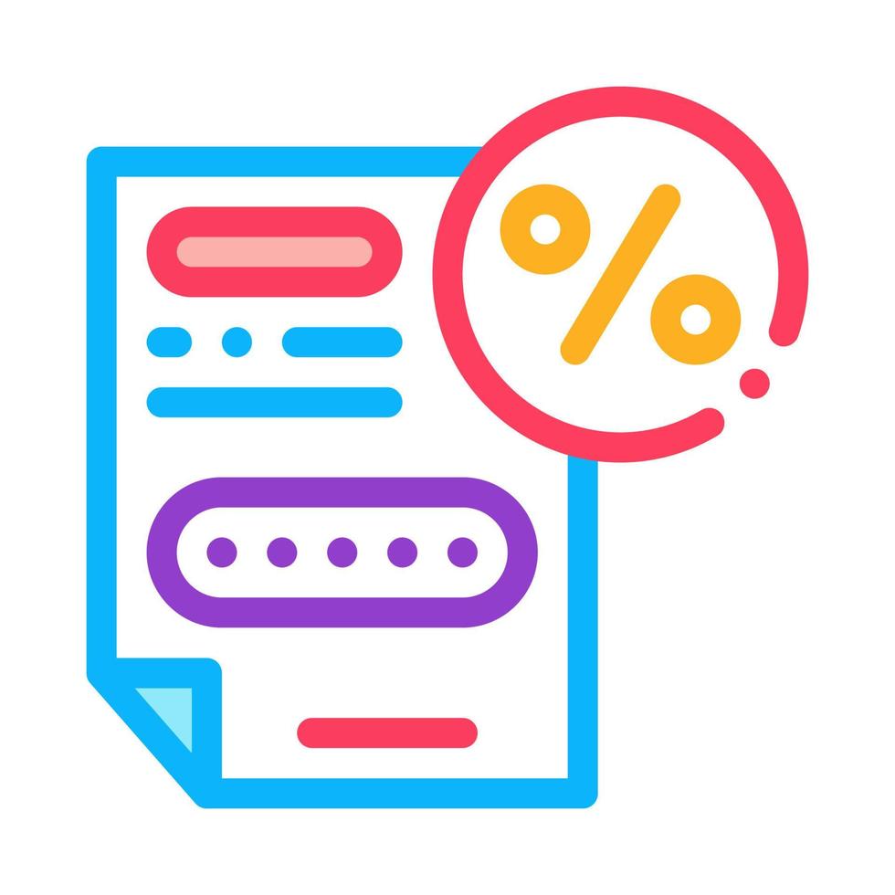 Bonus Percentage Document Icon Vector Outline Illustration